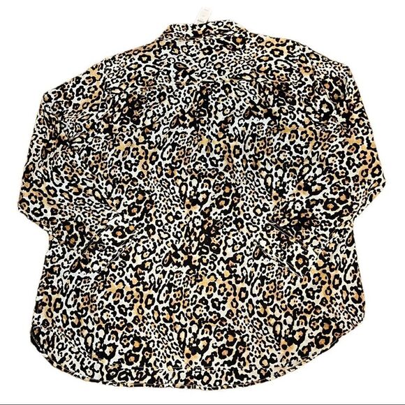 Talbots Classic Cotton Button Up in Leopard - Picture 9 of 10